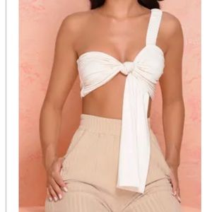 Oh Polly Knot Asymmetric Bralette Top